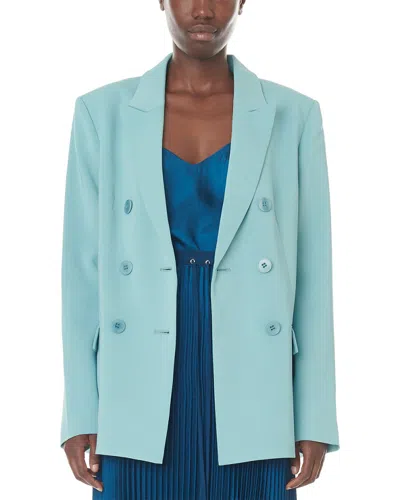 Tibi Moleskin Blazer In Blue