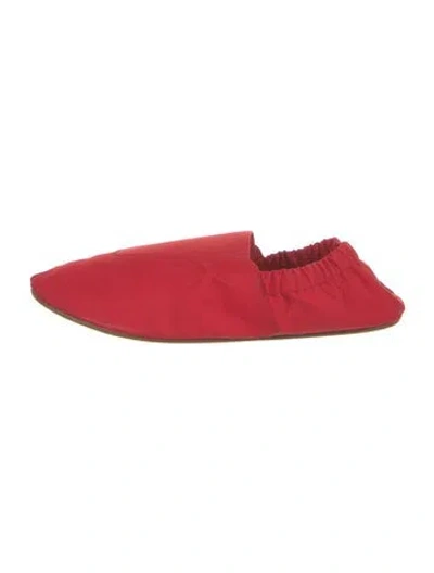 Pre-owned Tibi Nylon Leather Trim Embellishment Ballet Flats In Red