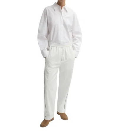 Tibi Nylon Piped Jogger In White Multi