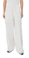 Tibi Nylon Snap Petite Pull On Joggers White In White