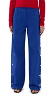 Tibi Nylon Snap Pull On Joggers Blue In Blue