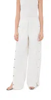 Tibi Nylon Snap Pull On Joggers White In White