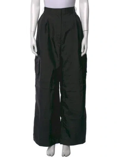 Pre-owned Tibi Nylon Wide Leg Pants In Black