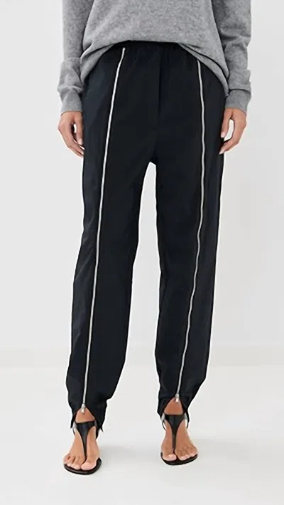 Tibi Nylon Zipper Jogger In Black