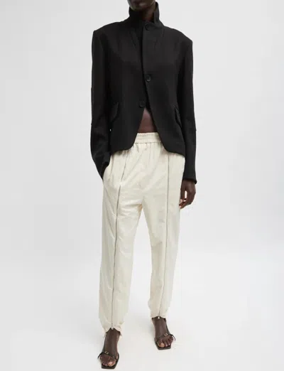 Tibi Nylon Zipper Jogger In Ivory In Neutral