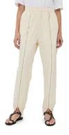 Tibi Nylon Zipper Joggers Ivory In Ivory