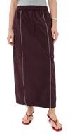 Tibi Nylon Zipper Skirt Malbec In Malbec
