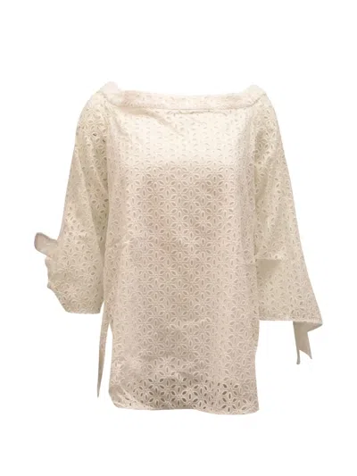 Pre-owned Tibi Off-shoulder Blouse In Neutral