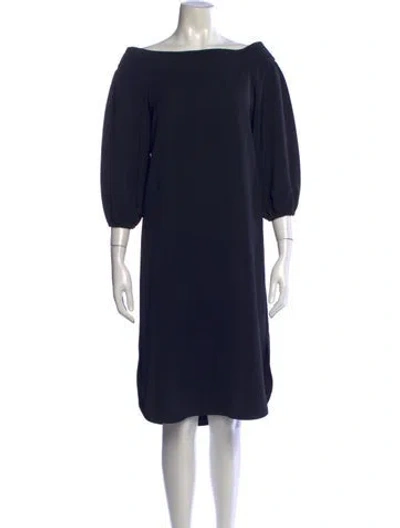 Pre-owned Tibi Off-the-shoulder Knee-length Dress In Black