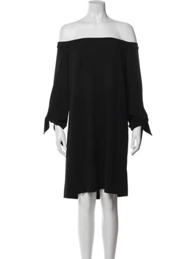 Pre-owned Tibi Off-the-shoulder Knee-length Dress W/ Tags In Black