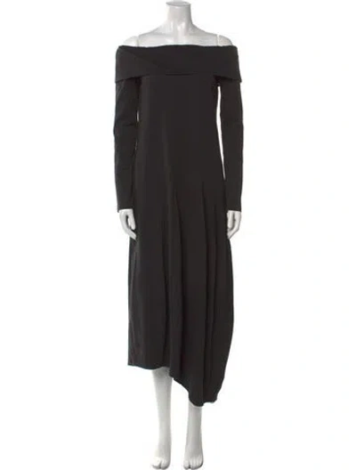 Pre-owned Tibi Off-the-shoulder Long Dress W/ Tags In Black