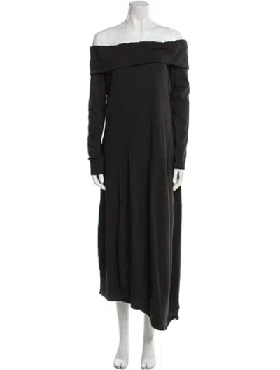 Pre-owned Tibi Off-the-shoulder Long Dress W/ Tags In Black