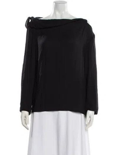 Pre-owned Tibi Off-the-shoulder Long Sleeve Blouse W/ Tags In Black