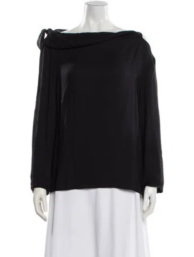Pre-owned Tibi Off-the-shoulder Long Sleeve Blouse W/ Tags In Black