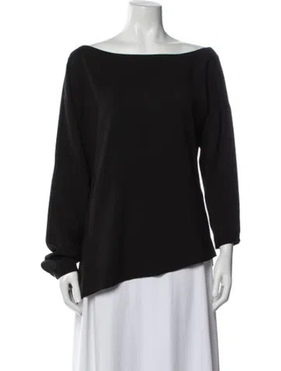 Pre-owned Tibi Off-the-shoulder Long Sleeve Top In Gray