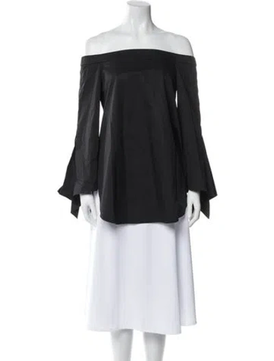 Pre-owned Tibi Off-the-shoulder Long Sleeve Tunic In Black