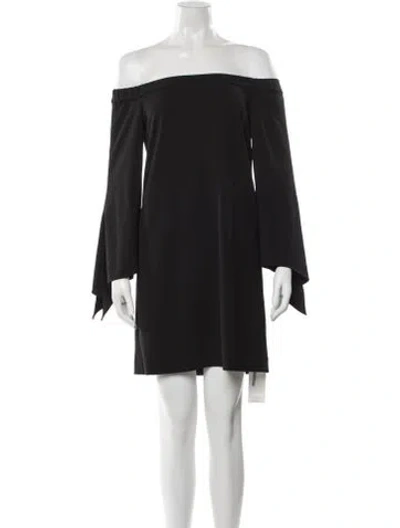 Pre-owned Tibi Off-the-shoulder Midi Length Dress In Black