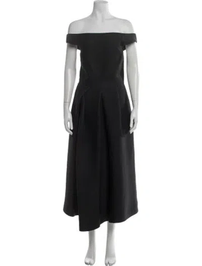 Pre-owned Tibi Off-the-shoulder Midi Length Dress In Gray
