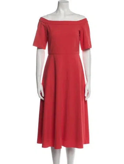 Pre-owned Tibi Off-the-shoulder Midi Length Dress In Red