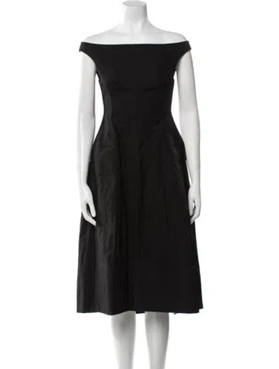 Pre-owned Tibi Off-the-shoulder Midi Length Dress W/ Tags In Black