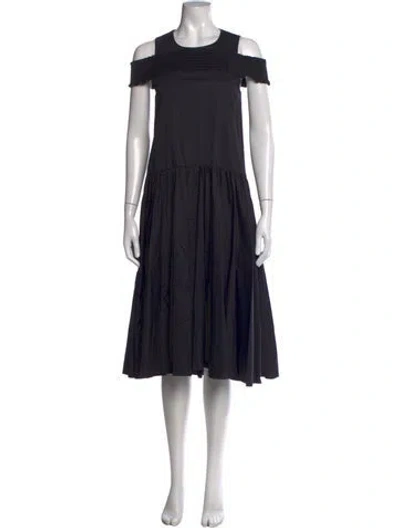 Pre-owned Tibi Off-the-shoulder Midi Length Dress W/ Tags In Black