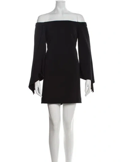 Pre-owned Tibi Off-the-shoulder Mini Dress In Black