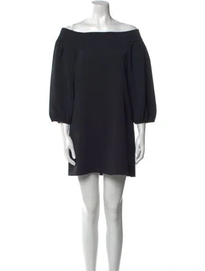 Pre-owned Tibi Off-the-shoulder Mini Dress In Black