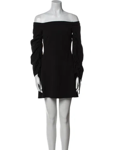 Pre-owned Tibi Off-the-shoulder Mini Dress In Black