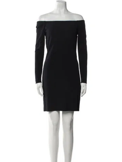Pre-owned Tibi Off-the-shoulder Mini Dress In Black