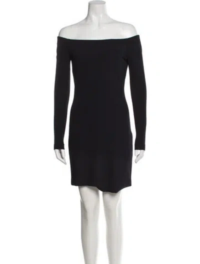 Pre-owned Tibi Off-the-shoulder Mini Dress In Black