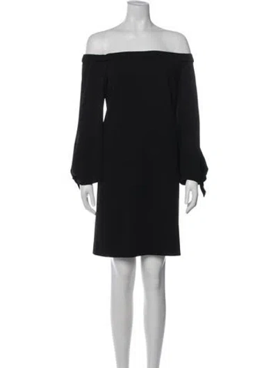 Pre-owned Tibi Off-the-shoulder Mini Dress In Black