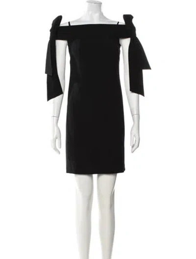 Pre-owned Tibi Off-the-shoulder Mini Dress In Black