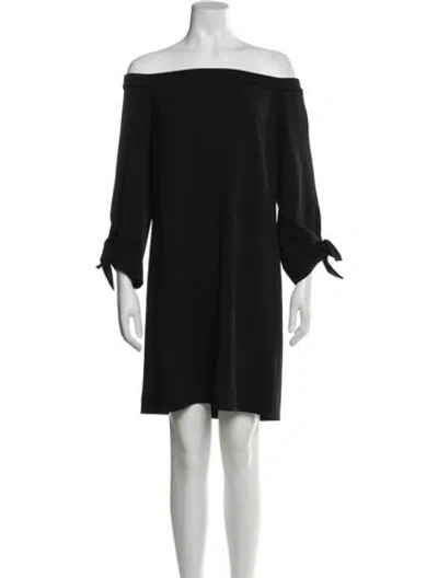 Pre-owned Tibi Off-the-shoulder Mini Dress In Blue