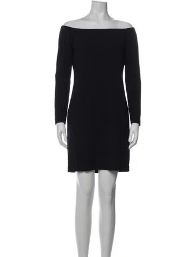 Pre-owned Tibi Off-the-shoulder Mini Dress In Blue