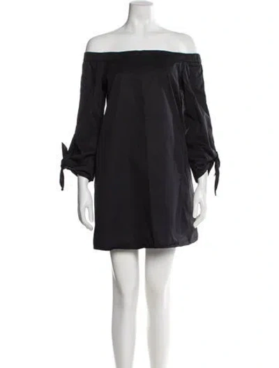 Pre-owned Tibi Off-the-shoulder Mini Dress In Gray