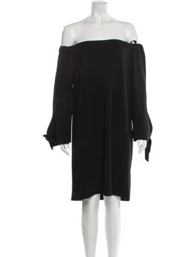 Pre-owned Tibi Off-the-shoulder Mini Dress In Gray