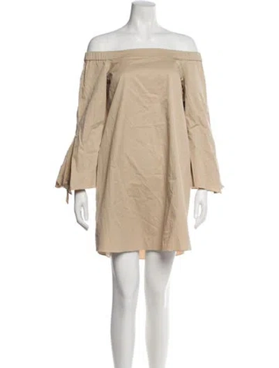 Pre-owned Tibi Off-the-shoulder Mini Dress W/ Tags In Neutral