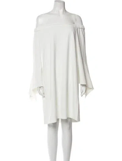 Pre-owned Tibi Off-the-shoulder Mini Dress W/ Tags In White