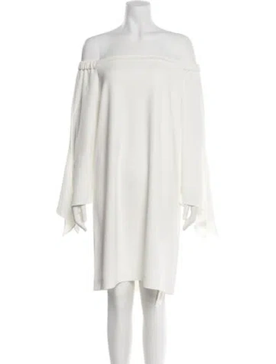 Pre-owned Tibi Off-the-shoulder Mini Dress W/ Tags In White
