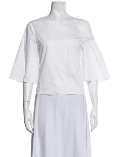 Pre-owned Tibi Off-the-shoulder Short Sleeve Top W/ Tags In White