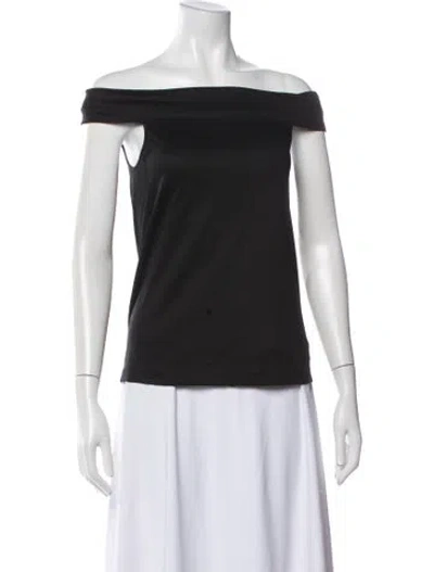 Pre-owned Tibi Off-the-shoulder Sleeveless Top In Black
