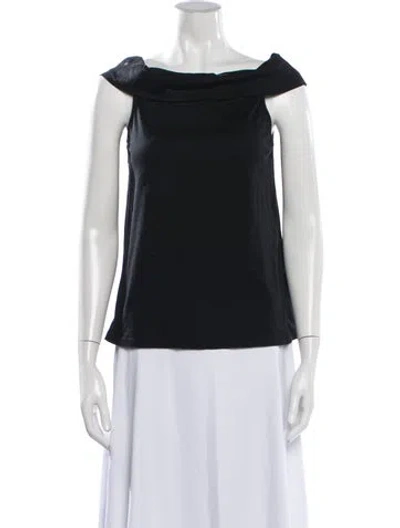 Pre-owned Tibi Off-the-shoulder Sleeveless Top In Black