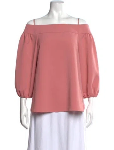 Pre-owned Tibi Off-the-shoulder Three-quarter Sleeve Top In Pink