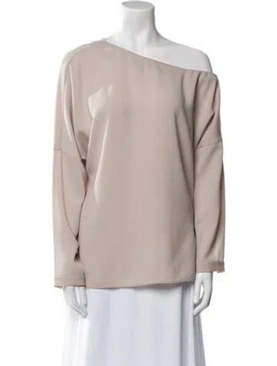 Pre-owned Tibi One-shoulder Long Sleeve Blouse In Purple