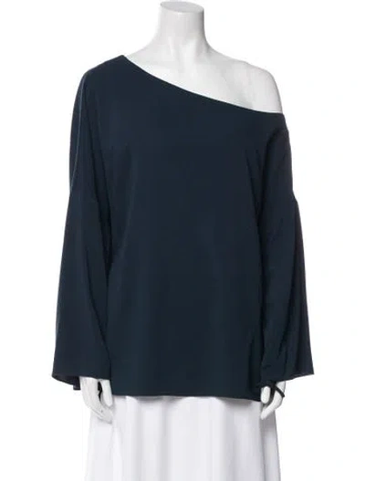 Pre-owned Tibi One-shoulder Long Sleeve Sweatshirt In Blue