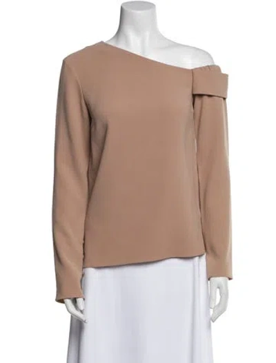 Pre-owned Tibi One-shoulder Long Sleeve Sweatshirt In Brown