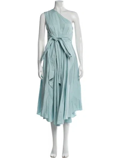Pre-owned Tibi One-shoulder Midi Length Dress In Blue