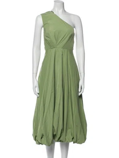 Pre-owned Tibi One-shoulder Midi Length Dress In Green