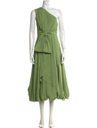 Pre-owned Tibi One-shoulder Midi Length Dress In Green