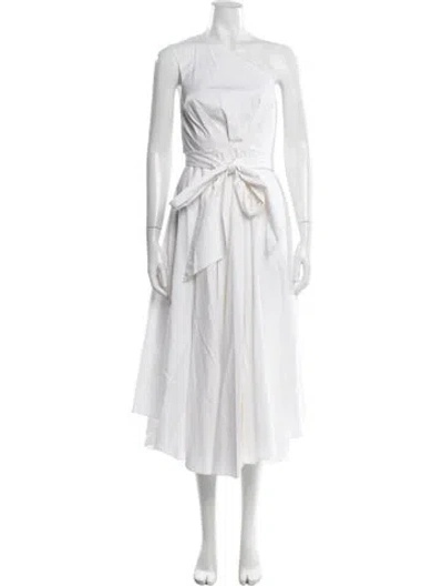 Pre-owned Tibi One-shoulder Midi Length Dress In Neutral